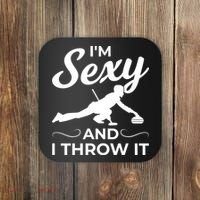 IM Sexy And I Throw It Curling Player Gift Coaster thumb 0