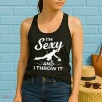 IM Sexy And I Throw It Curling Player Gift Women's Tank Top thumb 2