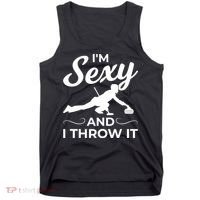IM Sexy And I Throw It Curling Player Gift Tank Top thumb 0