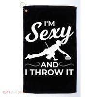 IM Sexy And I Throw It Curling Player Gift Golf Towel thumb 0
