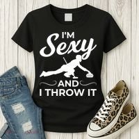 IM Sexy And I Throw It Curling Player Gift Women's T-Shirt thumb 3