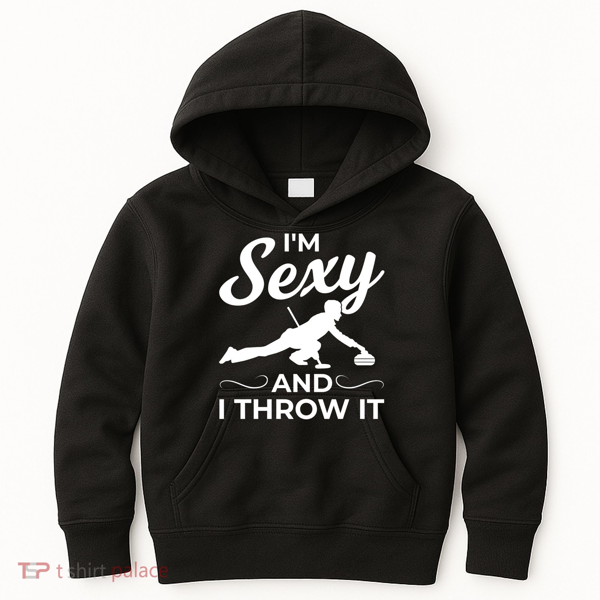 IM Sexy And I Throw It Curling Player Gift Kids Hoodie