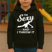IM Sexy And I Throw It Curling Player Gift Kids Hoodie thumb 3