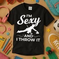 IM Sexy And I Throw It Curling Player Gift Kids T-Shirt thumb 3