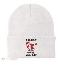 I Sleigh All Day Santa Claus Funny Christmas Beanie thumb 0