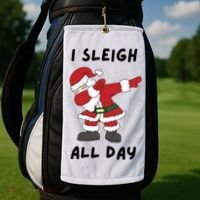 I Sleigh All Day Santa Claus Funny Christmas Golf Towel thumb 2