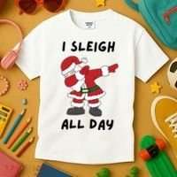 I Sleigh All Day Santa Claus Funny Christmas Kids T-Shirt thumb 3