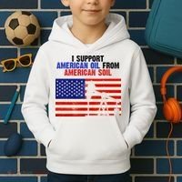 I Support American Oil From American Soil USA Kids Hoodie thumb 2