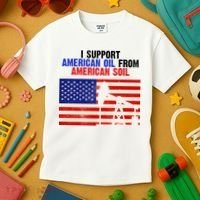 I Support American Oil From American Soil USA Kids T-Shirt thumb 3