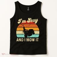 Im Sexy And I Mow It Landscaper Lawn Trimmer Landscaping Tank Top thumb 2