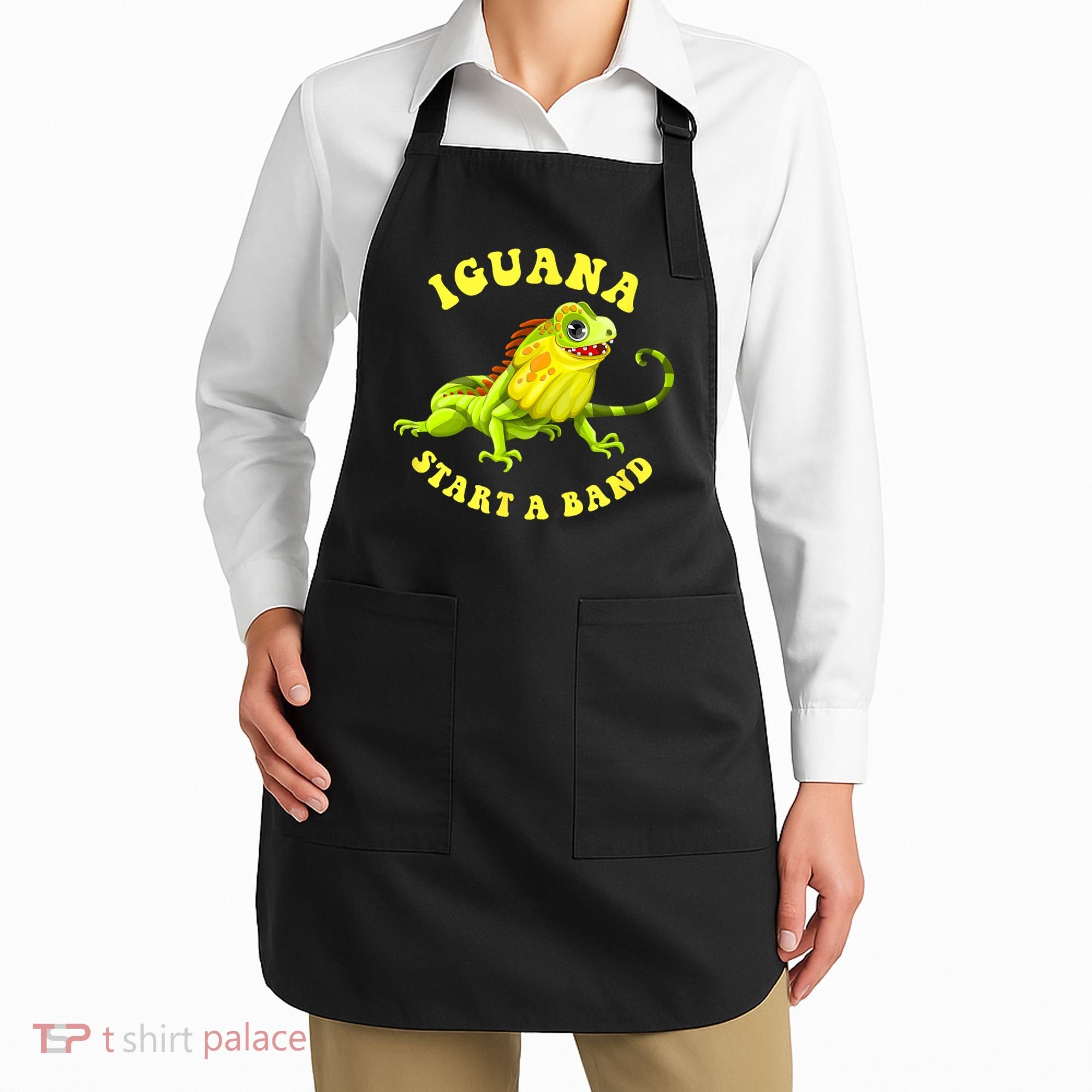 Iguana Start A Band Play On Words Pun Apron