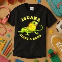Iguana Start A Band Play On Words Pun Kids T-Shirt thumb 3