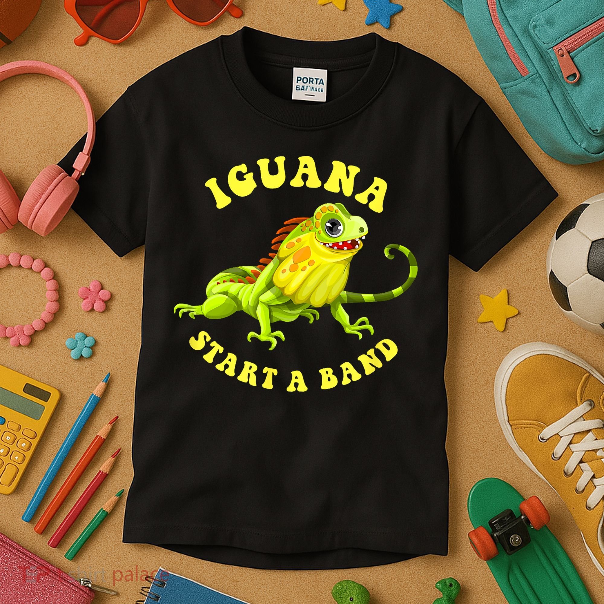 Iguana Start A Band Play On Words Pun Kids T-Shirt