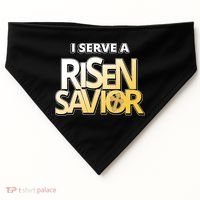 I Serve A Risen Savior Christian Faith USA-Made Doggie Bandana thumb 0