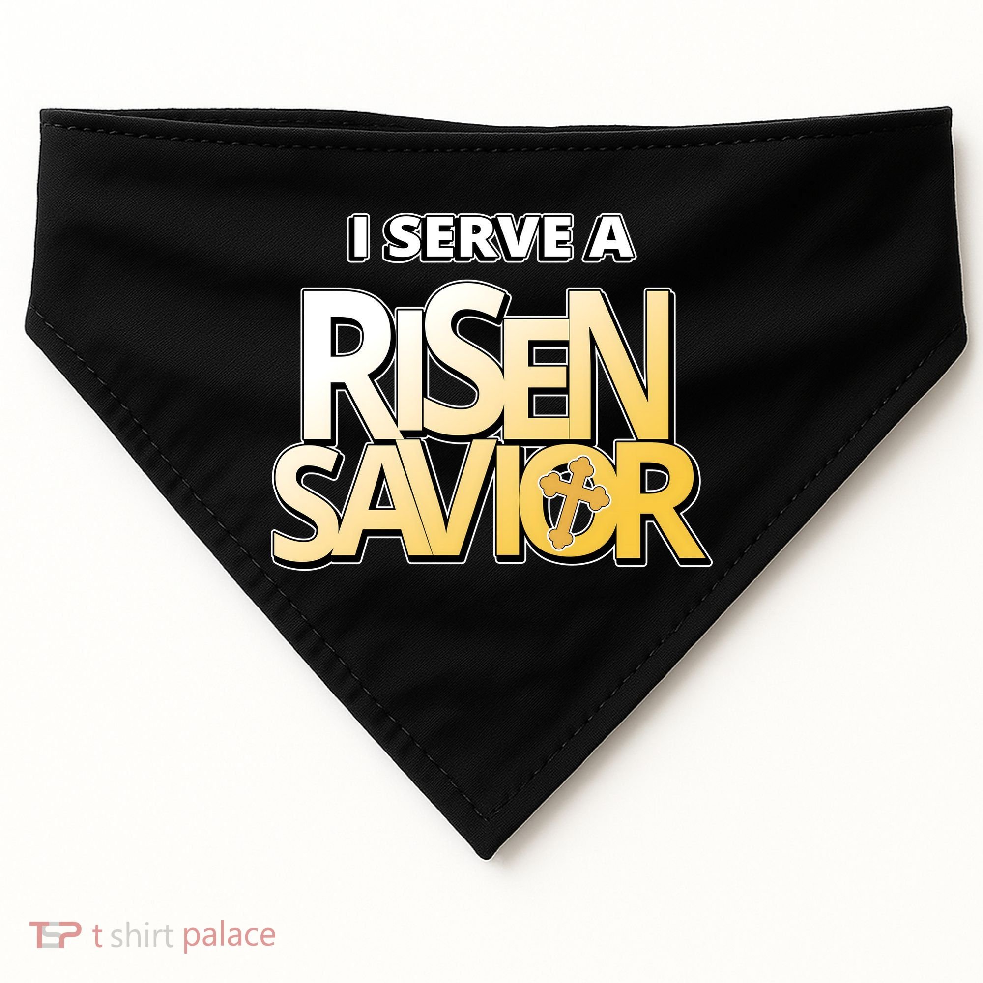 I Serve A Risen Savior Christian Faith USA-Made Doggie Bandana