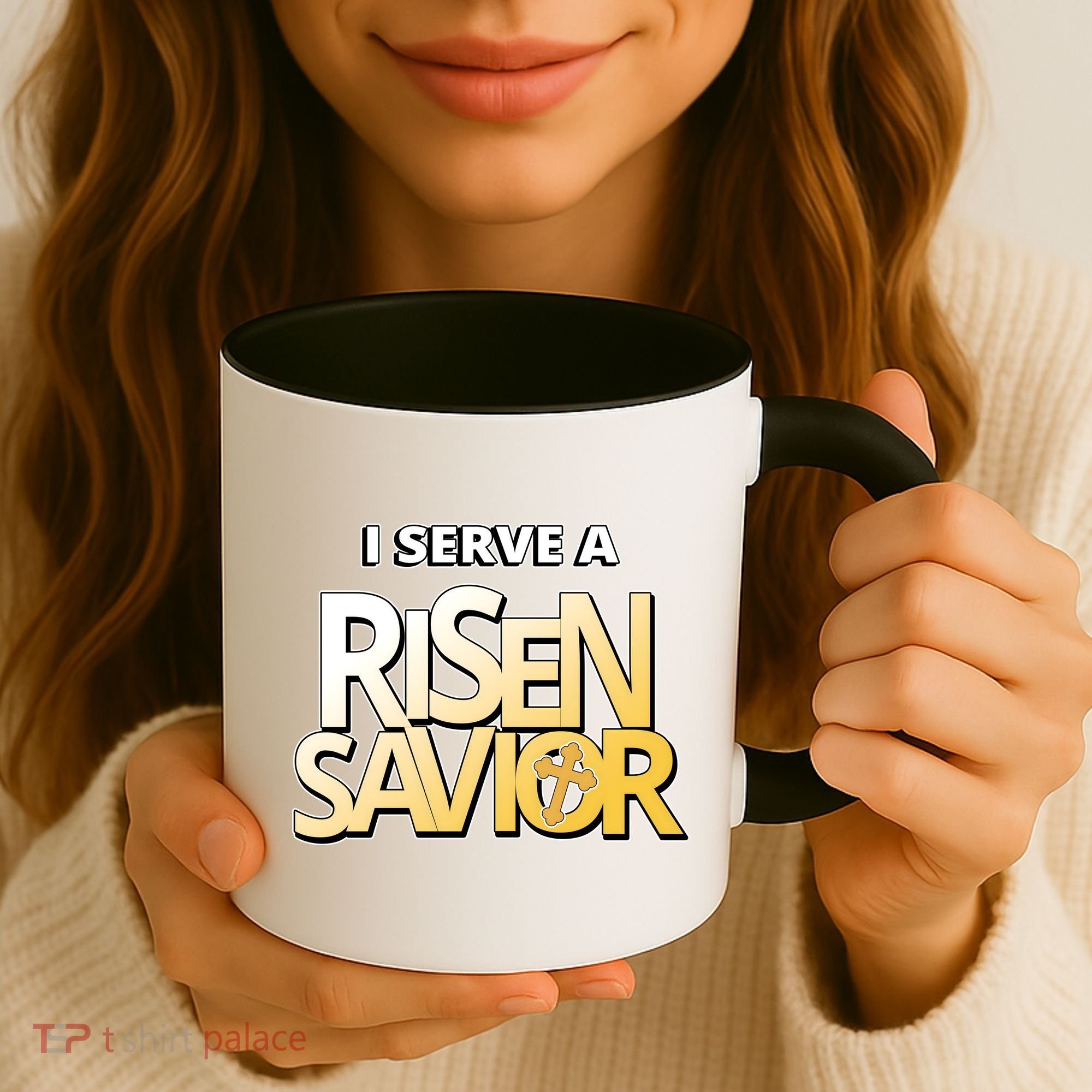 I Serve A Risen Savior Christian Faith Coffee Mug
