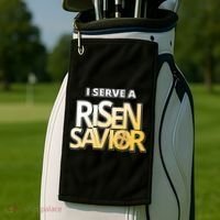 I Serve A Risen Savior Christian Faith Golf Towel thumb 2