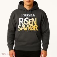 I Serve A Risen Savior Christian Faith Hoodie thumb 2