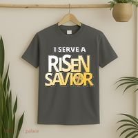 I Serve A Risen Savior Christian Faith T-Shirt thumb 2