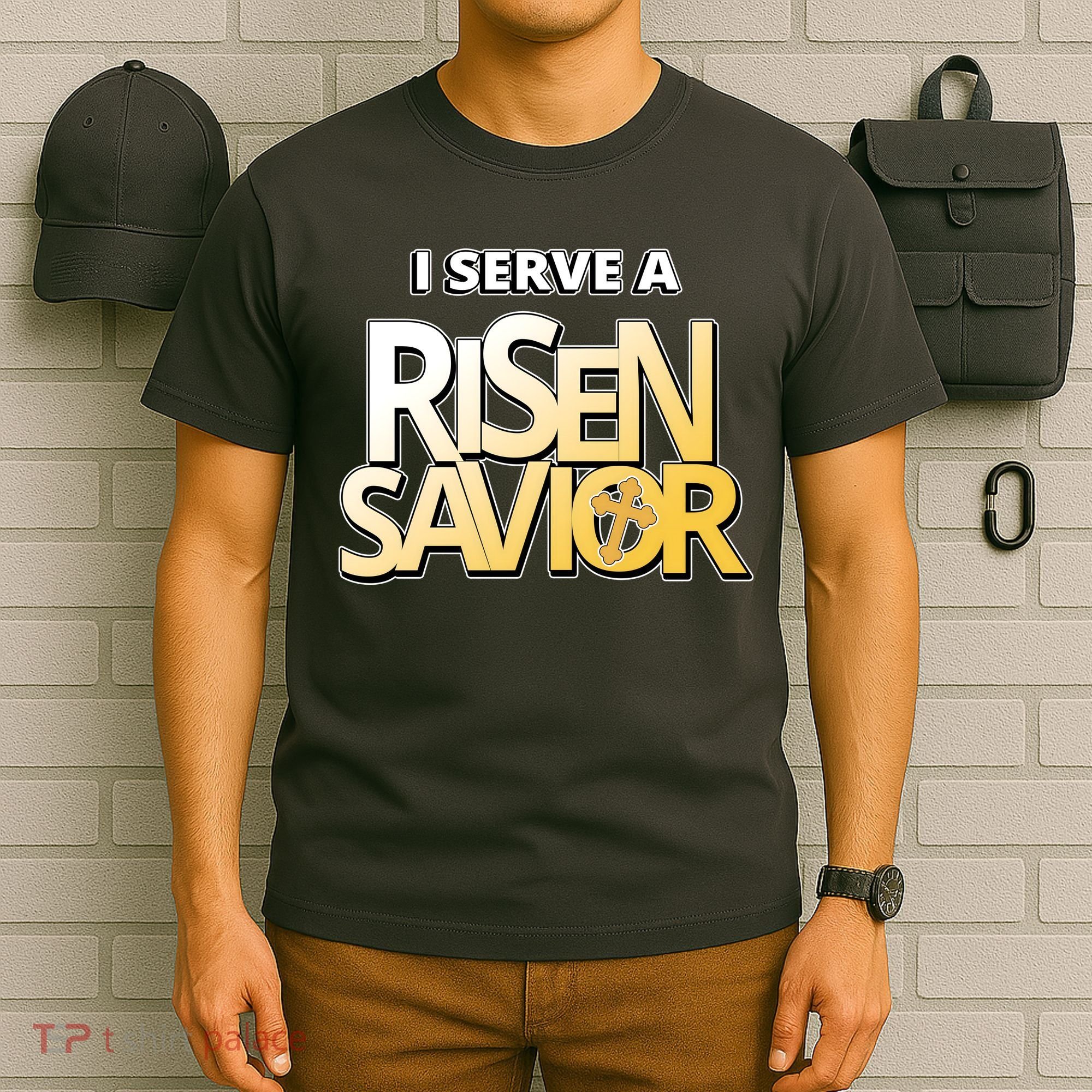 I Serve A Risen Savior Christian Faith T-Shirt