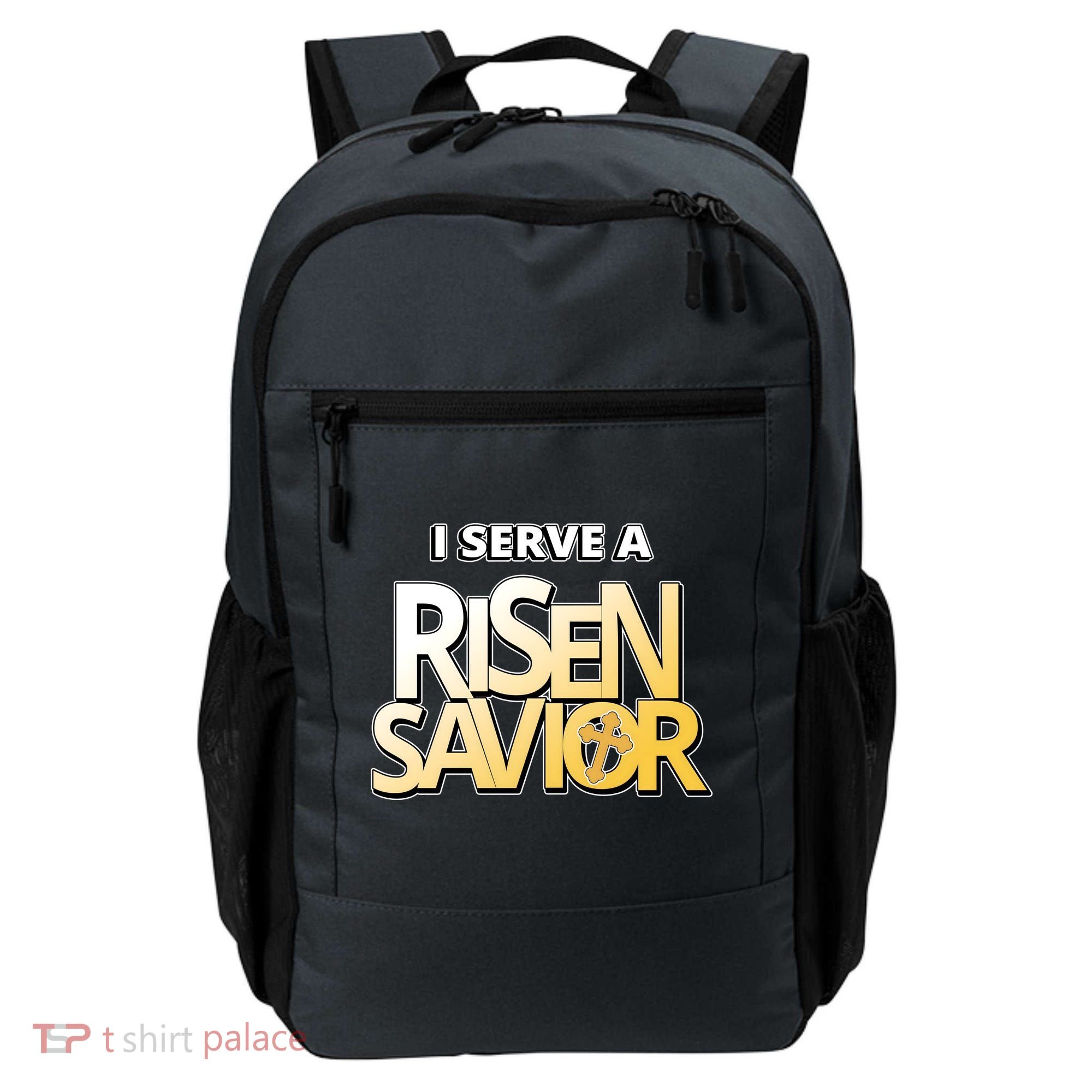 I Serve A Risen Savior Christian Faith Backpack