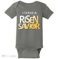 I Serve A Risen Savior Christian Faith Baby Bodysuit thumb 0
