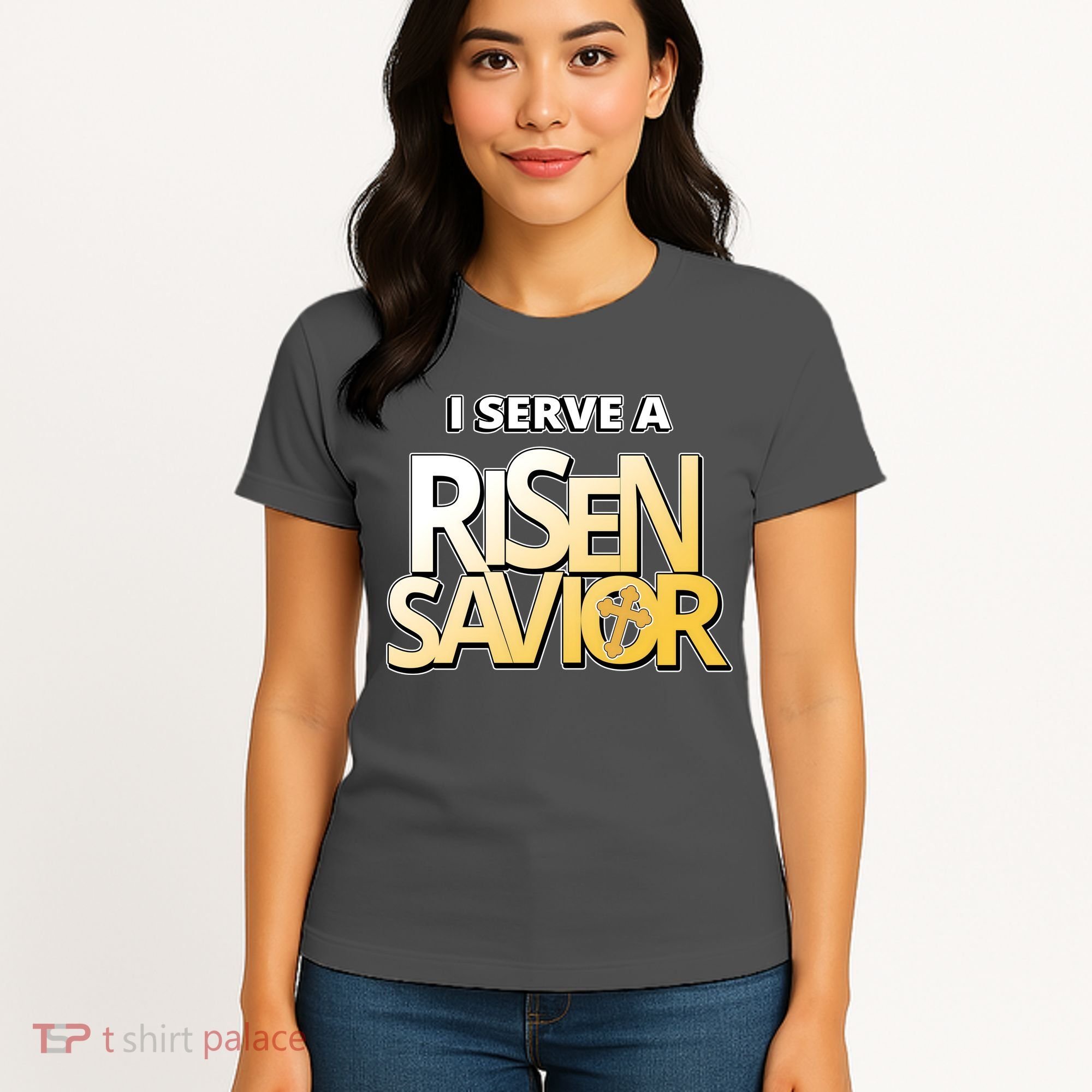 I Serve A Risen Savior Christian Faith Women's T-Shirt
