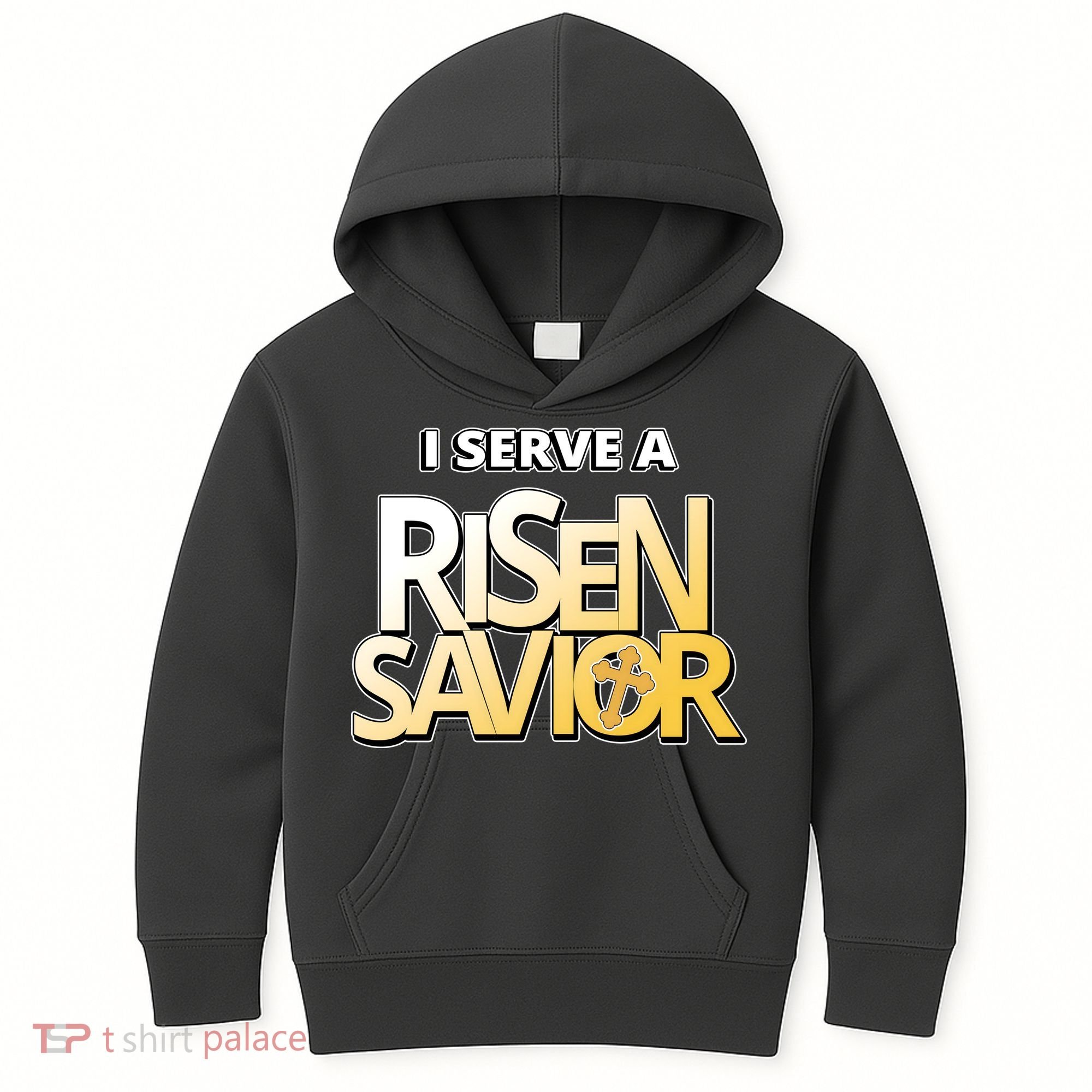 I Serve A Risen Savior Christian Faith Kids Hoodie