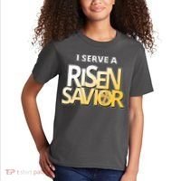 I Serve A Risen Savior Christian Faith Kids T-Shirt thumb 2
