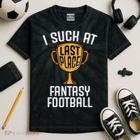 I Suck At Fantasy Football Kids Tie-Dye T-Shirt thumb 2