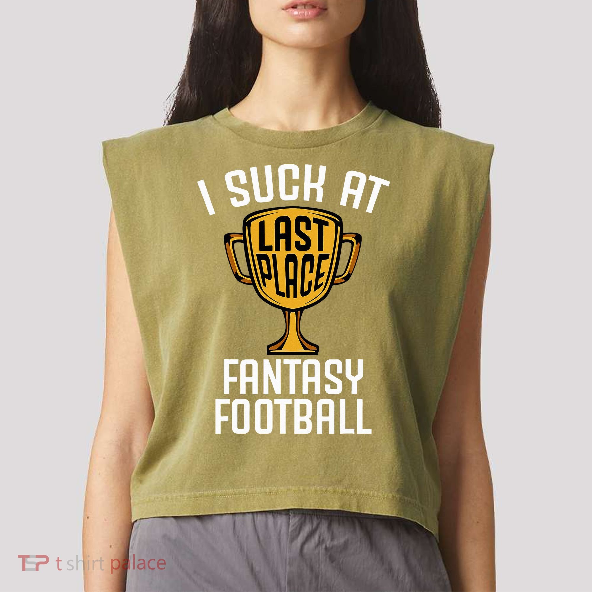 I Suck At Fantasy Football Garment-Dyed Women's Muscle Tee