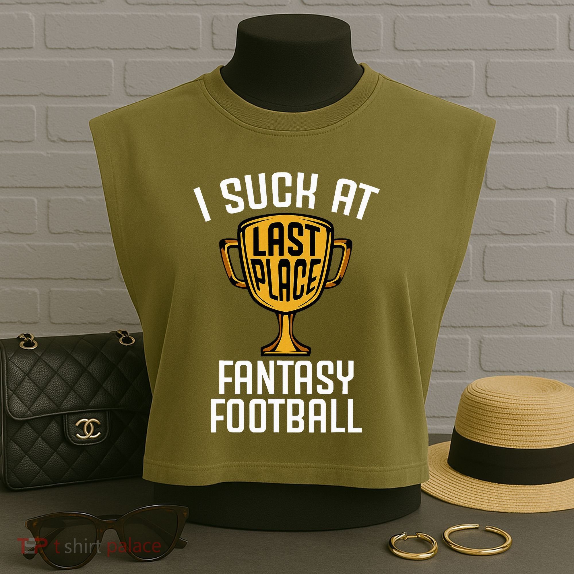 I Suck At Fantasy Football Garment-Dyed Women's Muscle Tee