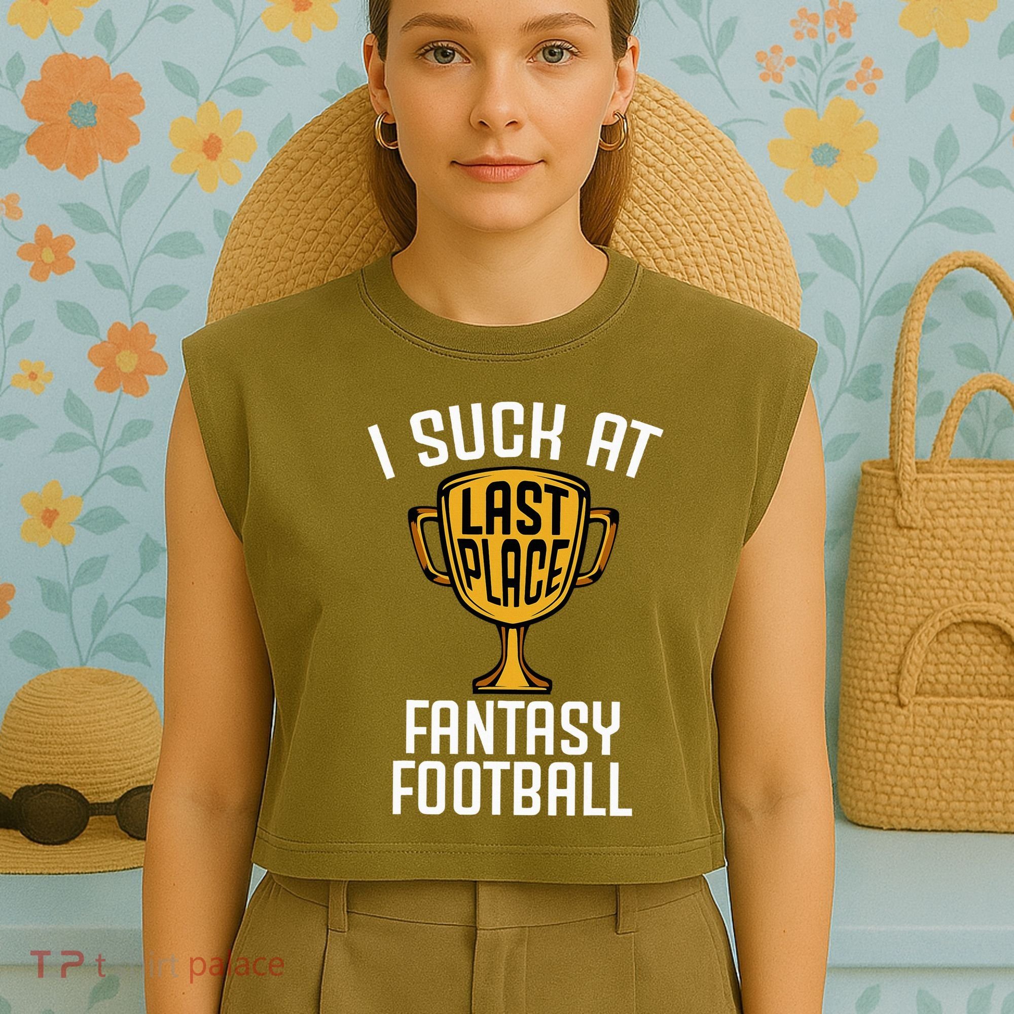 I Suck At Fantasy Football Garment-Dyed Women's Muscle Tee
