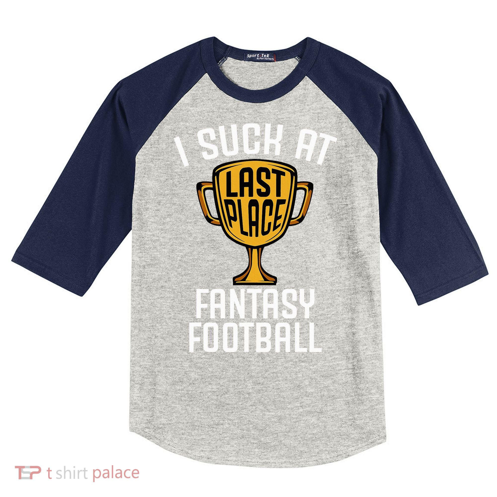 I Suck At Fantasy Football Kids Colorblock Raglan Jersey