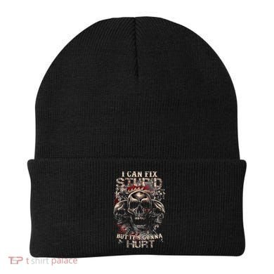 ICanFix Stupid But It's Gonna Hurt Cool Skull (On Back) Beanie