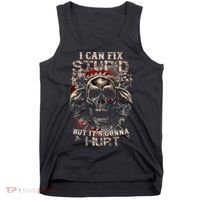 ICanFix Stupid But It's Gonna Hurt Cool Skull (On Back) Tank Top thumb 0