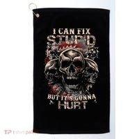 ICanFix Stupid But It's Gonna Hurt Cool Skull (On Back) Golf Towel thumb 0