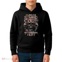 ICanFix Stupid But It's Gonna Hurt Cool Skull (On Back) Kids Hoodie thumb 4