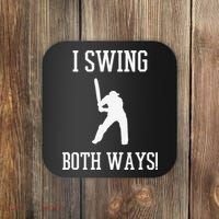 I Swing Both Ways Cricket With An Axe Bisexual LGBT Pride Coaster thumb 0