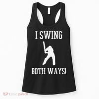 I Swing Both Ways Cricket With An Axe Bisexual LGBT Pride Women's Tank Top thumb 0