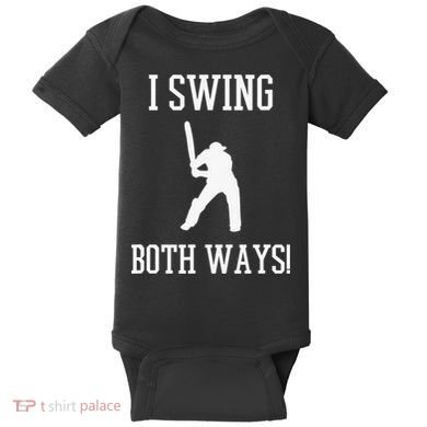 I Swing Both Ways Cricket With An Axe Bisexual LGBT Pride Baby Bodysuit