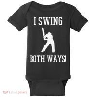 I Swing Both Ways Cricket With An Axe Bisexual LGBT Pride Baby Bodysuit thumb 0