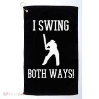 I Swing Both Ways Cricket With An Axe Bisexual LGBT Pride Golf Towel thumb 0