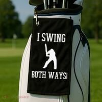I Swing Both Ways Cricket With An Axe Bisexual LGBT Pride Golf Towel thumb 2