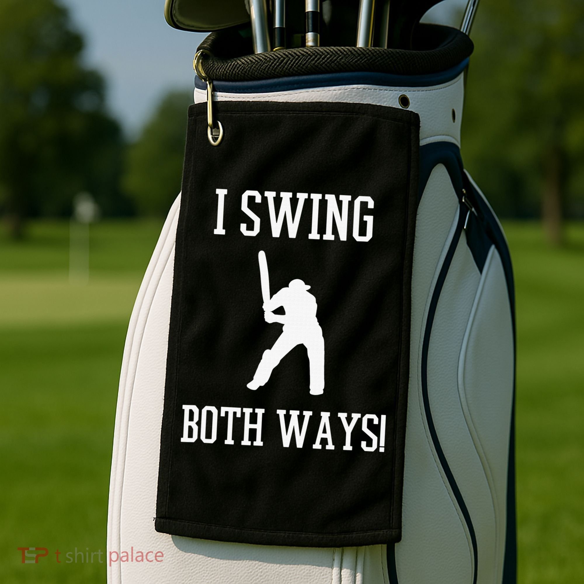 I Swing Both Ways Cricket With An Axe Bisexual LGBT Pride Golf Towel