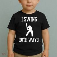 I Swing Both Ways Cricket With An Axe Bisexual LGBT Pride Toddler T-Shirt thumb 2