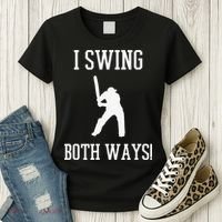 I Swing Both Ways Cricket With An Axe Bisexual LGBT Pride Women's T-Shirt thumb 3