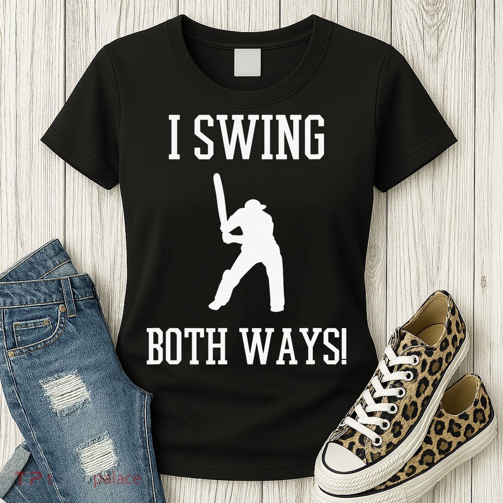 I Swing Both Ways Cricket With An Axe Bisexual LGBT Pride Women's T-Shirt