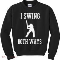 I Swing Both Ways Cricket With An Axe Bisexual LGBT Pride Kids Sweatshirt thumb 0
