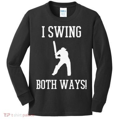 I Swing Both Ways Cricket With An Axe Bisexual LGBT Pride Kids Long Sleeve Shirt
